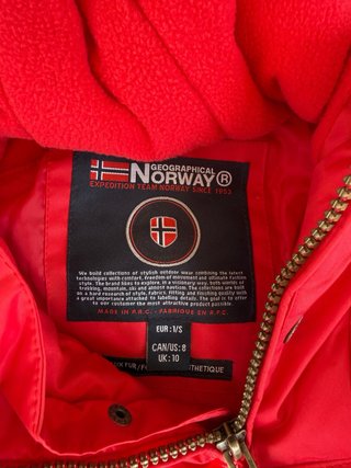 Abrigo Geographical Norway Rojo con Capucha