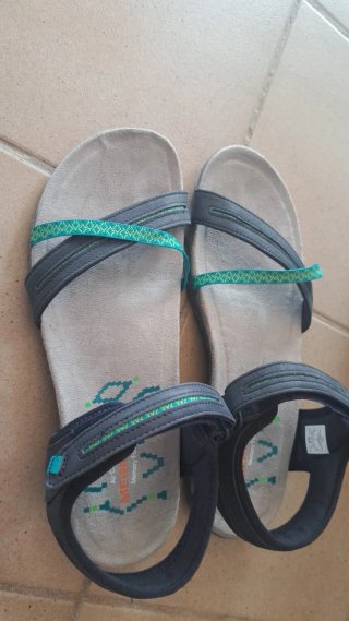 Sandalias Merrell Mujer Planas Negro/Teal