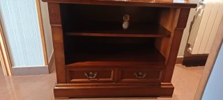 Mueble TV de cerezo con 2 cajones