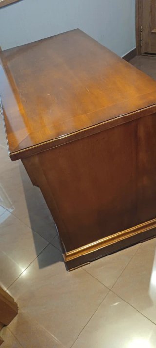 Mueble TV de cerezo con 2 cajones