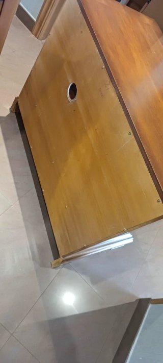 Mueble TV de cerezo con 2 cajones