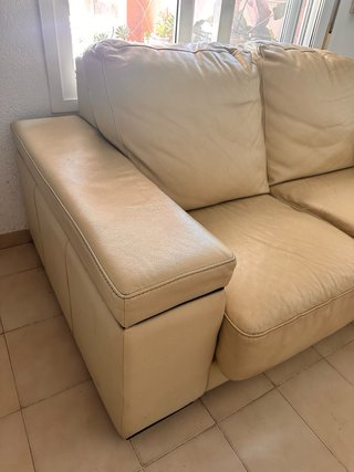 2 Sofás de Piel Beige