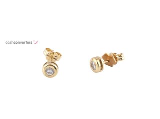 pendientes oro 18k con piedra con circonita