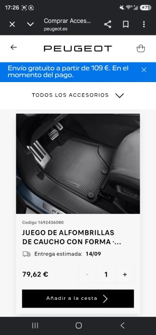 Alfombrillas Goma Peugeot 5008 III