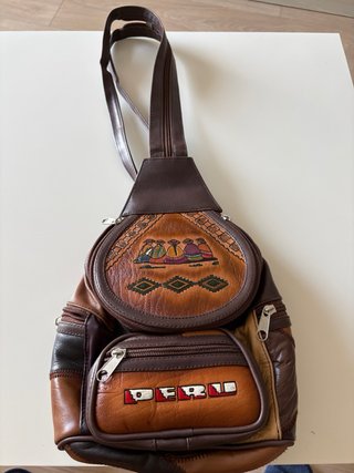 Bolso Mochila Cuero Mujer Peru