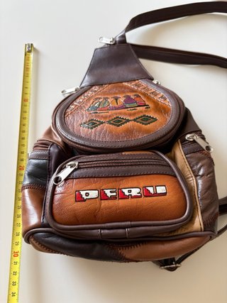 Bolso Mochila Cuero Mujer Peru