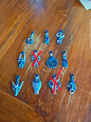 Amuletos colgantes porcelana sargadelos
