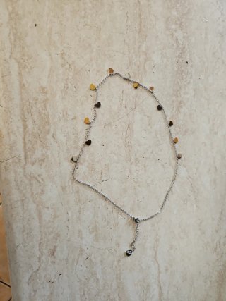 Collana con cuoricini bicolore oro e argento