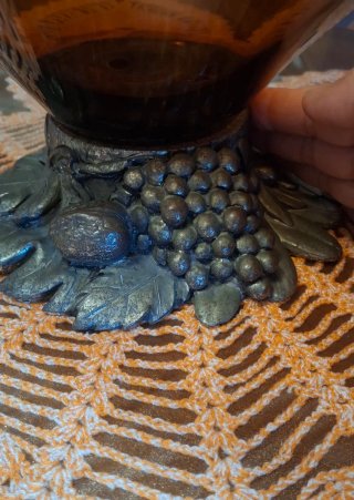 Vaso Vetro Murano Base Resina Uva