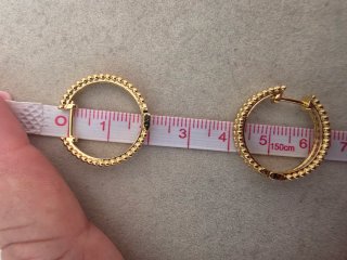 Pendientes aro dorados con perlas Acero inoxidable
