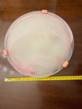 Coppia plafoniere vetro rosa e bianco