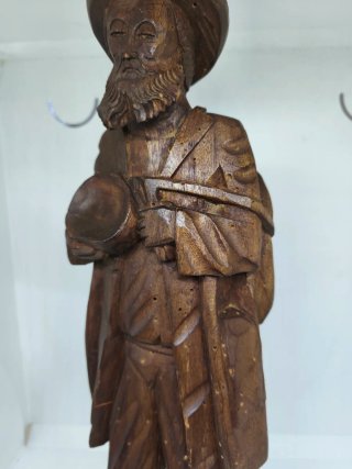 Scultura in legno uomo con cappello