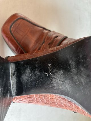 Zapatos Mango tacón ancho plataforma cocodrilo