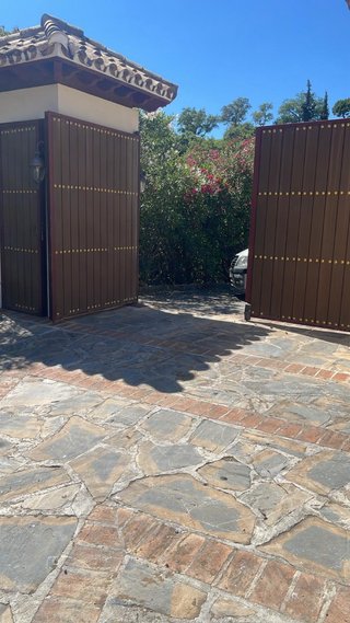 Puerta automática de madera Con motor de dos hojas
