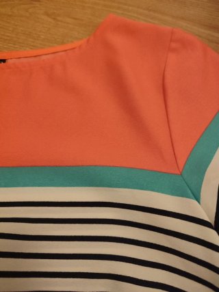 Blusa Pimkie Talla M Rayas Coral