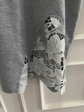 Conjunto falda y top gris talla XL