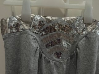 Conjunto falda y top gris talla XL