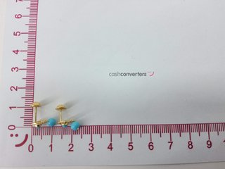 pendientes oro 18k con piedra con turquesa