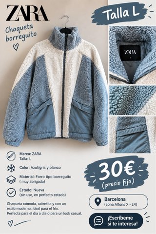 Chaqueta Zara borreguito Talla L