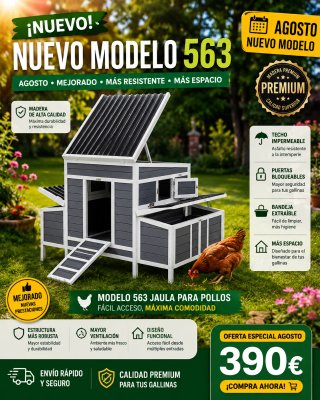 Gallinero Madera 6 Gallinas Alta Calidad