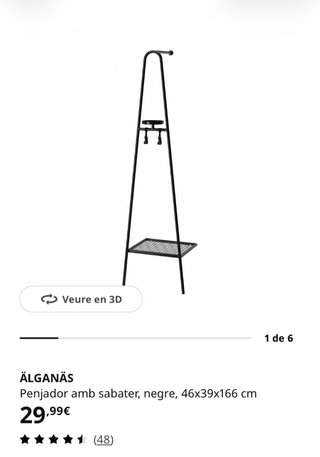 Perchero ÄLGANÄS IKEA negro