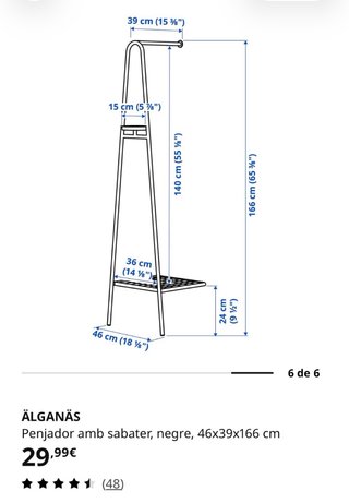 Perchero ÄLGANÄS IKEA negro