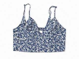 Top Zara floral escote V espalda abierta XS
