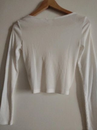 Jersey MONKI blanco manga larga fruncido XS