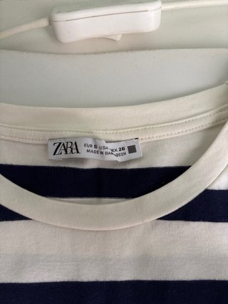 Top corto Zara rayas azul y blanco