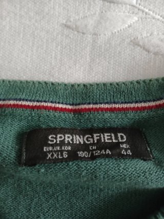 Jersey Springfield Verde Cuello Pico Talla XXL