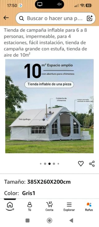Tienda de campaña inflable 10 m2
