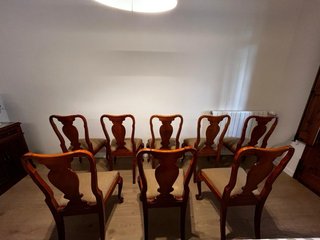 Conjunto 8 Sillas Clásicas Madera Tapizadas
