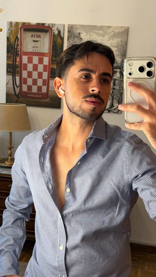 Camisa Scalpers cuadros azul y blanco Talla S