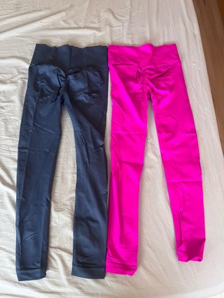 Leggings Push Up Azul y Rosa Talla S
