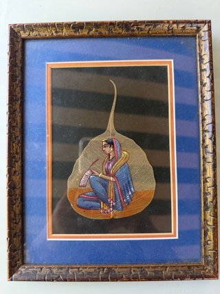 Hoja de Peepal Pintada a Mano - Arte Indio