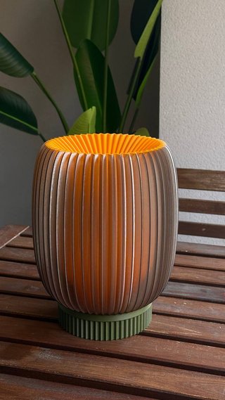 Lámpara Mesa Ámbar Doble Pantalla