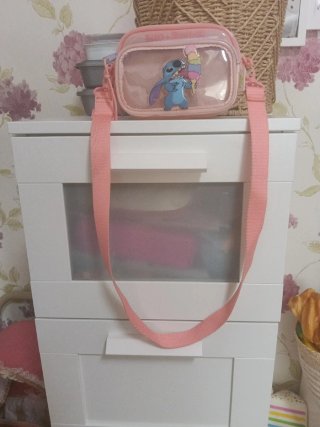 Bolso niña Stitch rosa transparente