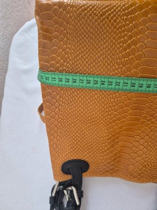 Bolso Piel Italiana Mostaza y Negro