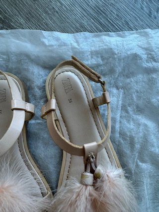 Sandalias Zara Beige/Rosa Talla 36