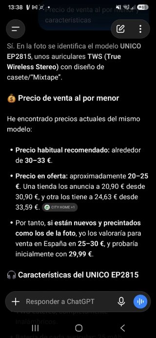Unico EP2815 Auriculares Inalámbricos precio negoc