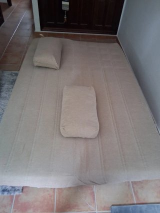 Sofá Cama Beige Tela