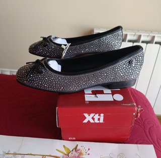 Bailarinas Xti Strass Gris Talla 38 Comfort tech