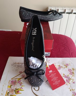 Bailarinas Xti Strass Gris Talla 38 Comfort tech