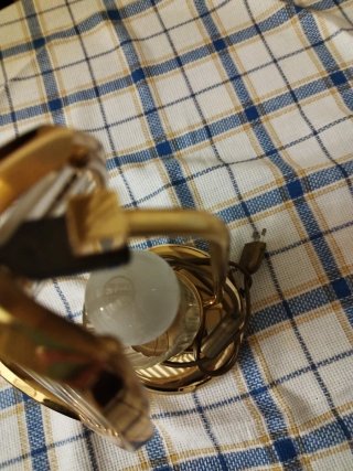 Lámpara de mesa de cristal antigua (Clartec).