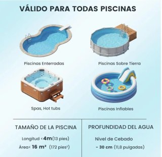 Aspirador Piscina Batería Limpiador Metal Plástico