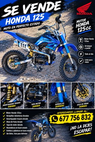 Honda 125cc Moto en Perfecto Estado