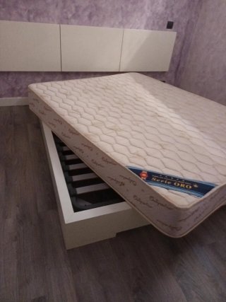 Cama 150cm con Cabecero y Colchón