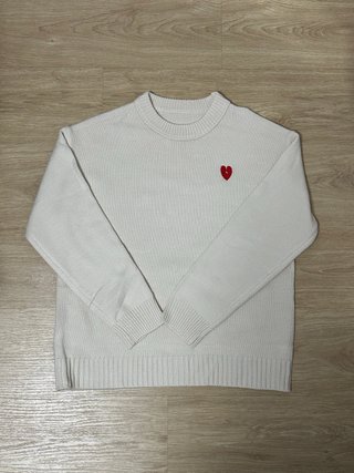 Jersey hombre tejido corazón rojo