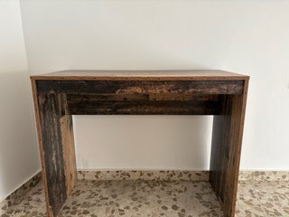 Escritorio y Estantería Madera Oscura
