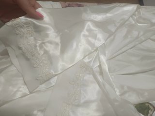 Bata, camisón y liga novia blanco